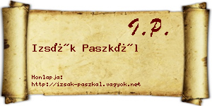 Izsák Paszkál névjegykártya